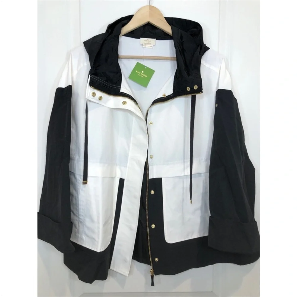 Like new!! Kate Spade Colorblock Mixed Media Anorak Jacket